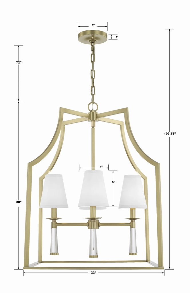 Baxter Four Light Chandelier Aged Brass Designer Ceiling Lights for less