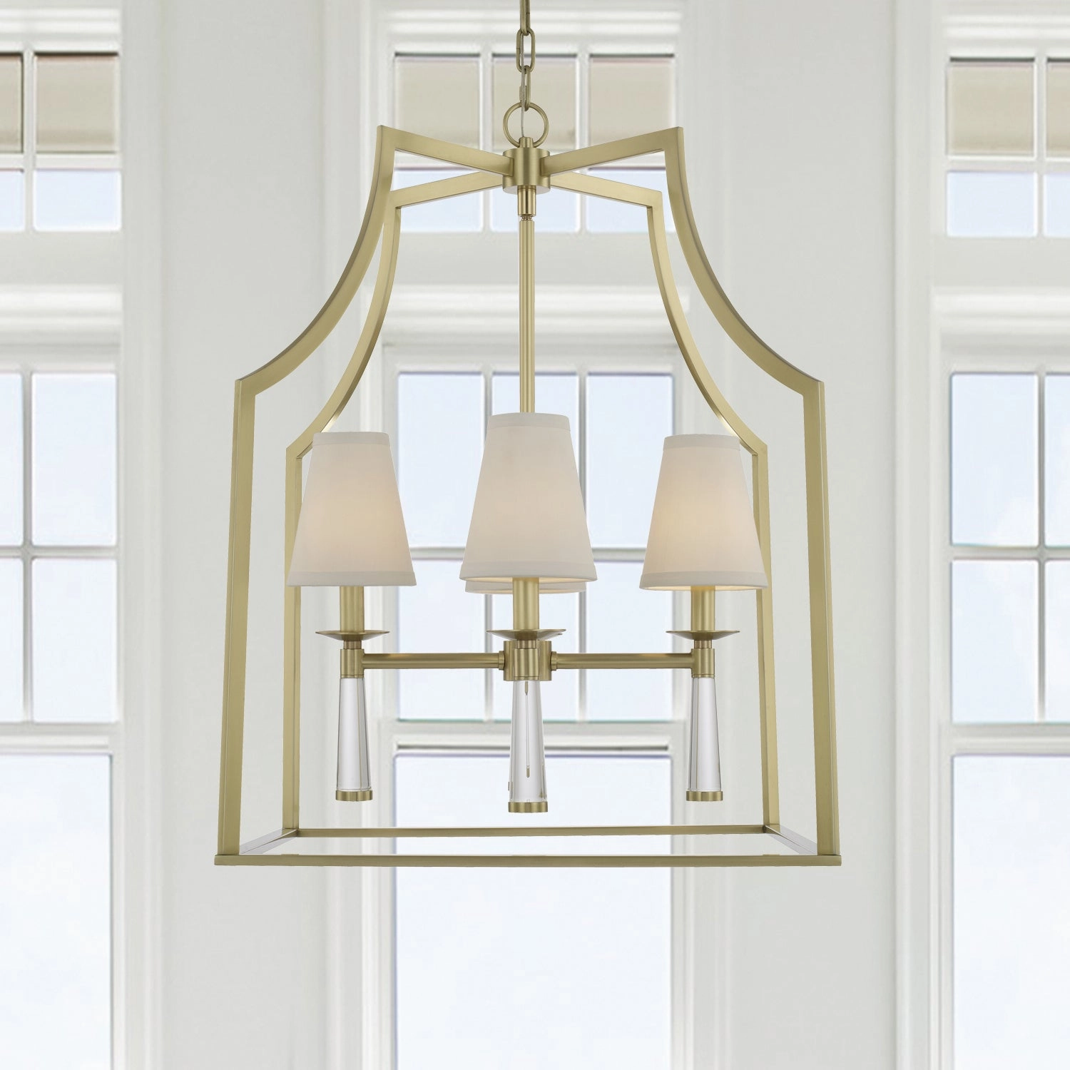 Baxter Four Light Chandelier Aged Brass Designer Ceiling Lights for less