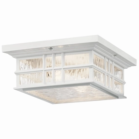 Beacon Square Two Light Outdoor Ceiling Mount White Outdoor Ceiling Mount Lighting hot sale