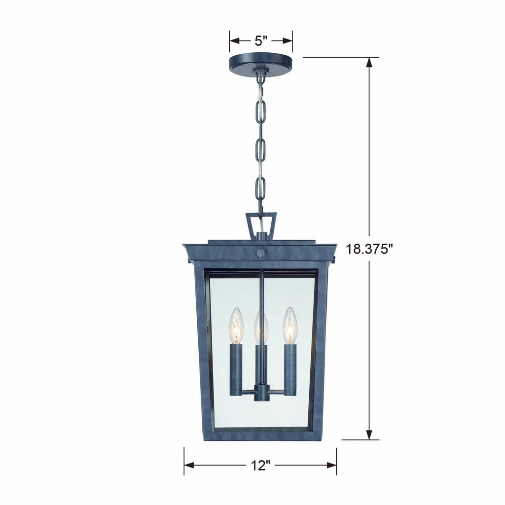 Belmont Three Light Outdoor Pendant Graphite Outdoor Pendant Lights sale