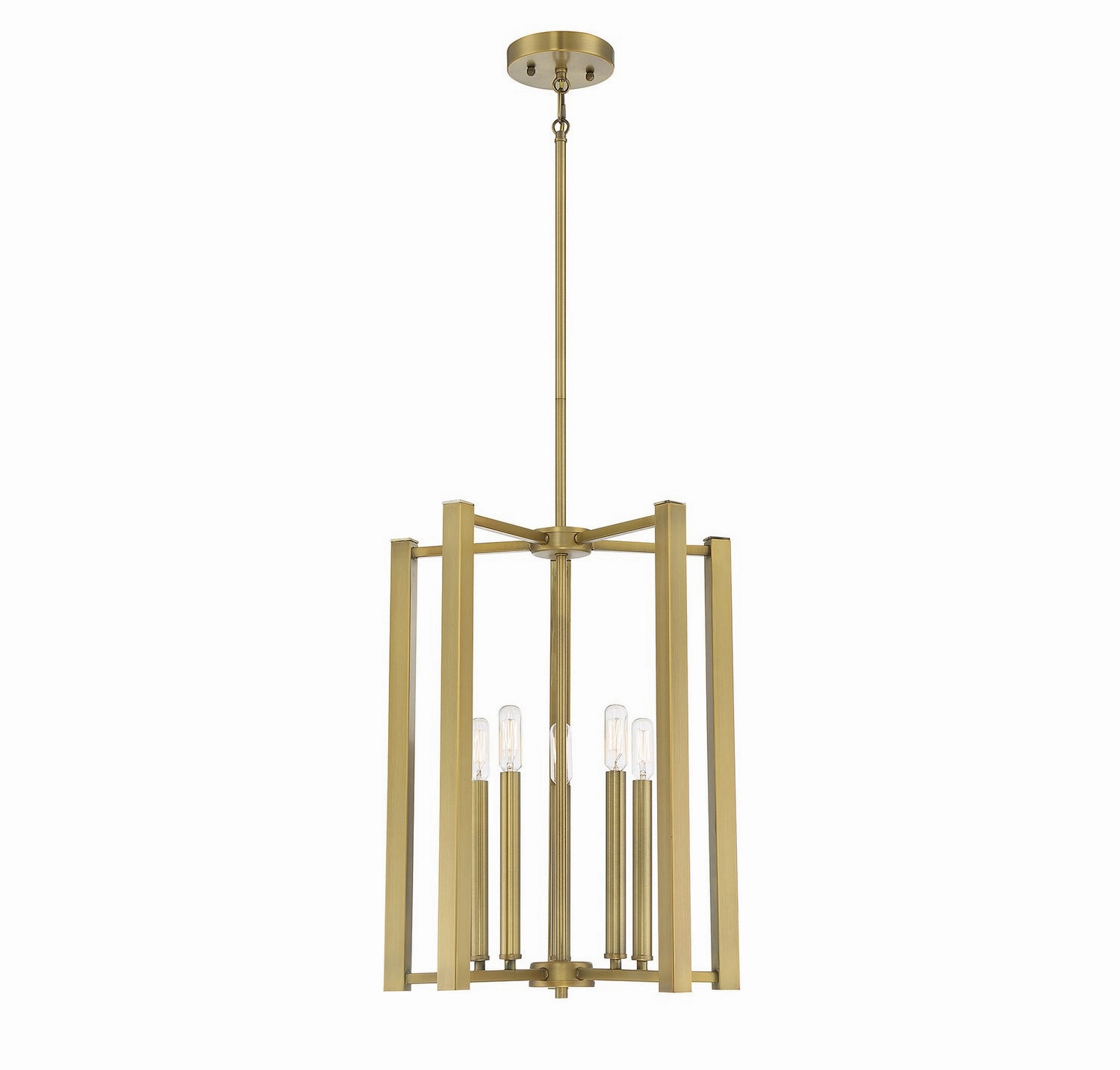 Benson Five Light Pendant Warm Brass Ceiling Lights Lighting free shipping