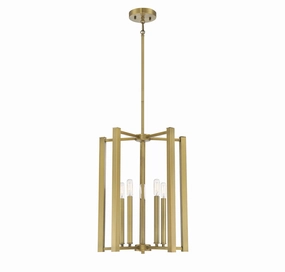 Benson Five Light Pendant Warm Brass Ceiling Lights Lighting free shipping