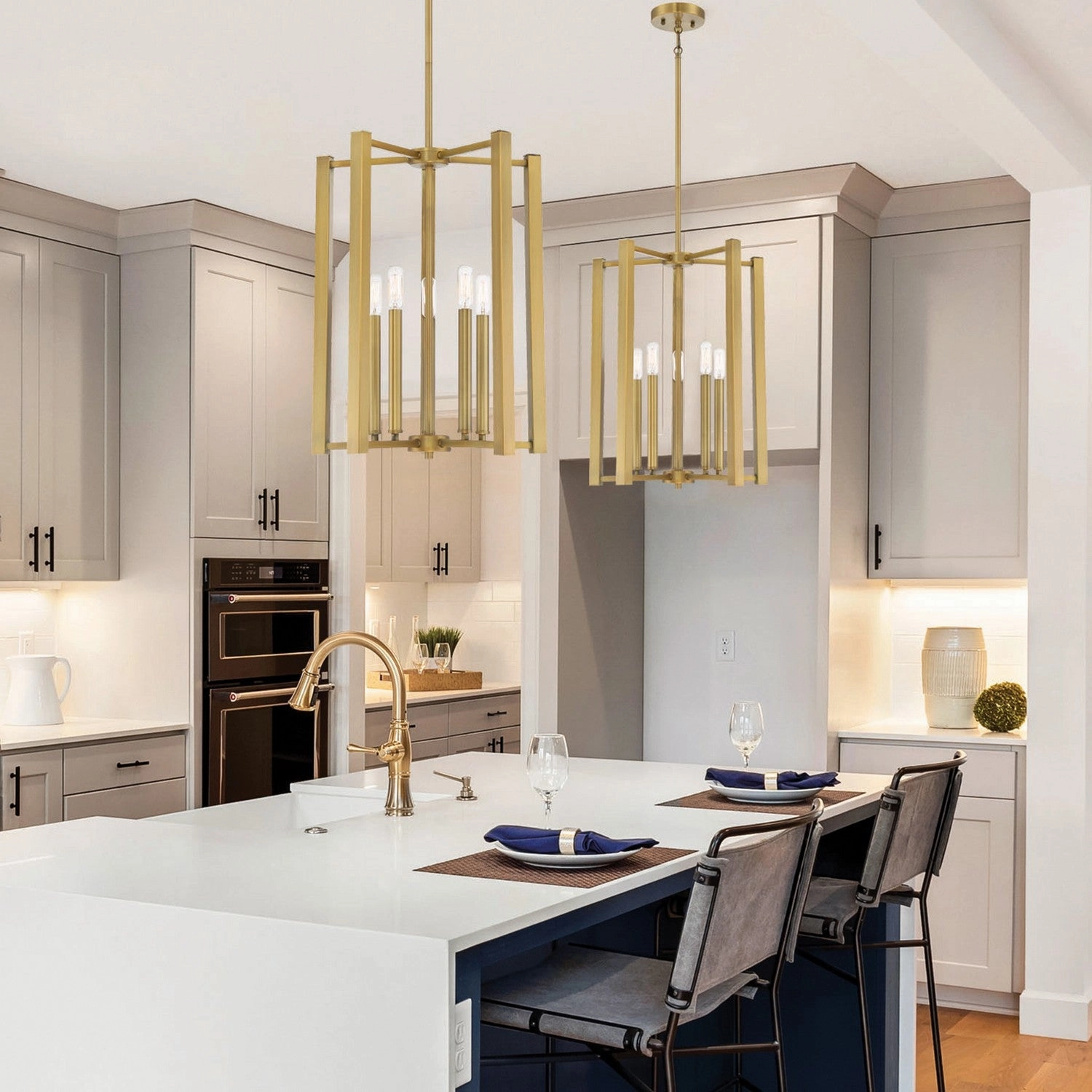 Benson Five Light Pendant Warm Brass Ceiling Light Fixtures on sale
