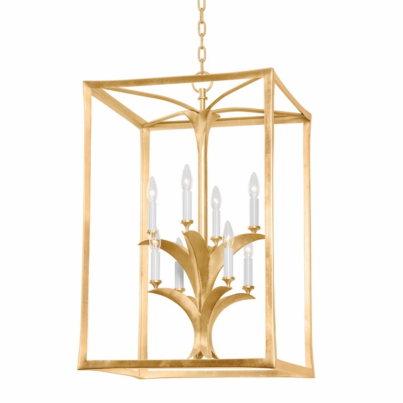 Bergamo Eight Light Lantern Vintage Gold Leaf Ceiling Lights Lighting cheap deals
