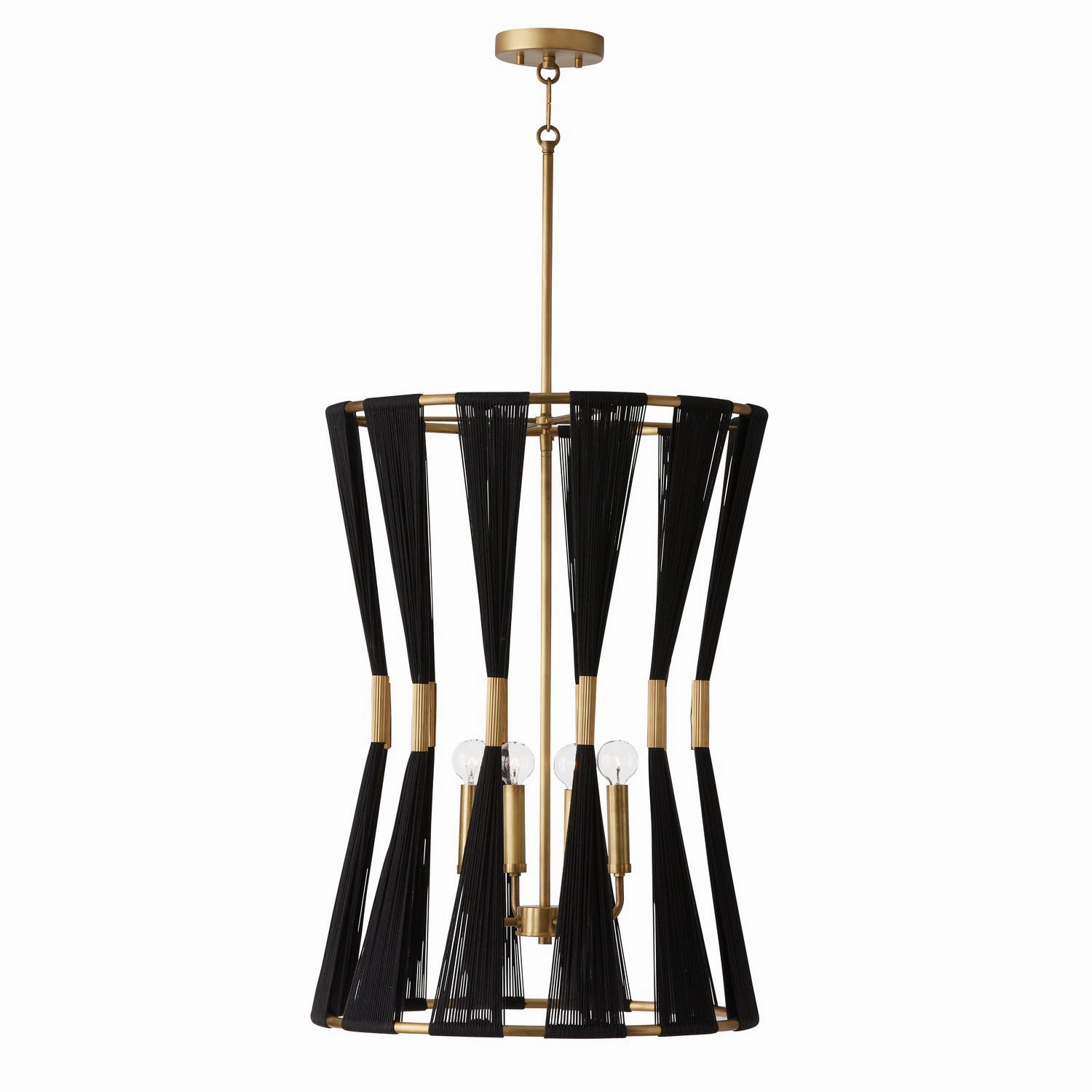 Bianca Four Light Foyer Black Rope and Patinaed Brass Ceiling Lights Lighting free shipping