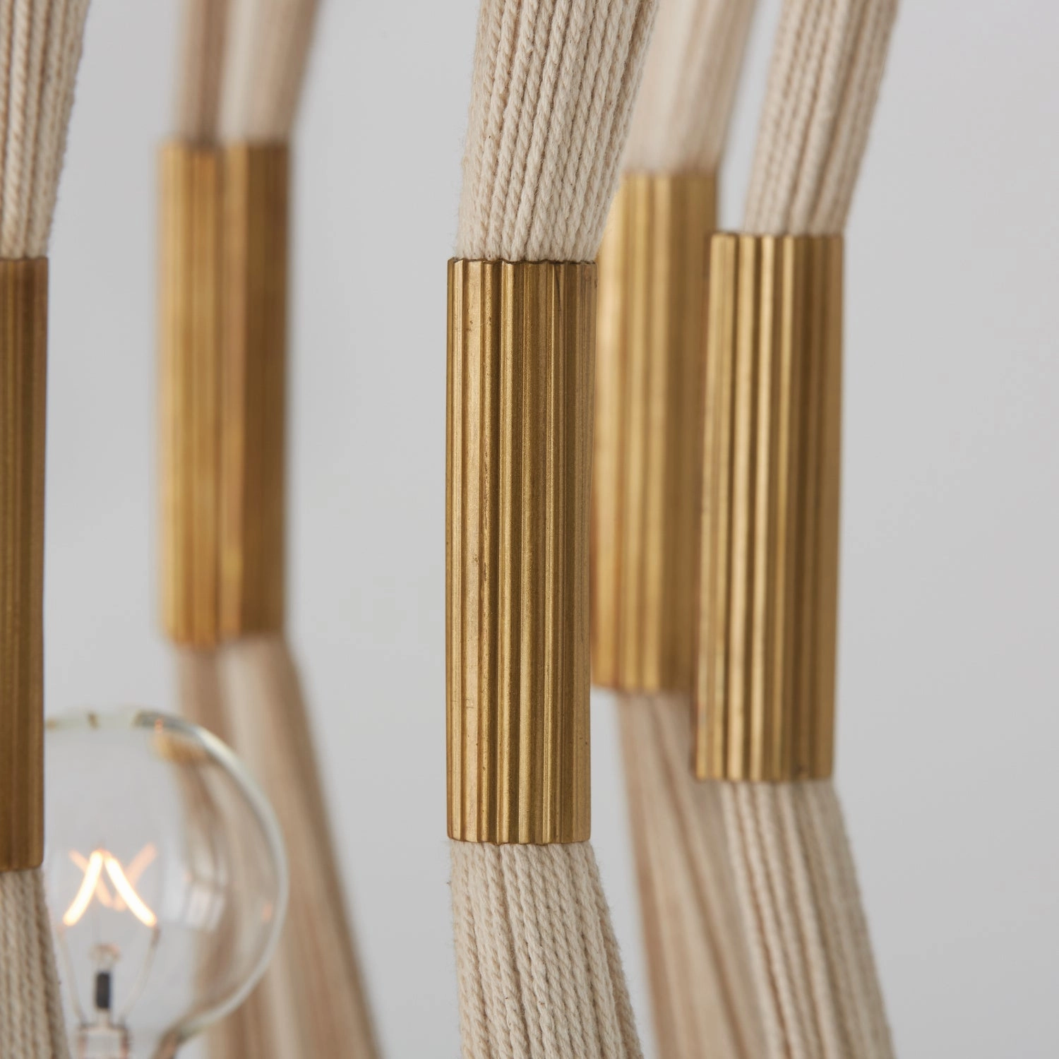 Bianca Four Light Foyer Bleached Natural Rope and Patinaed Brass Ceiling Light Fixtures on sale
