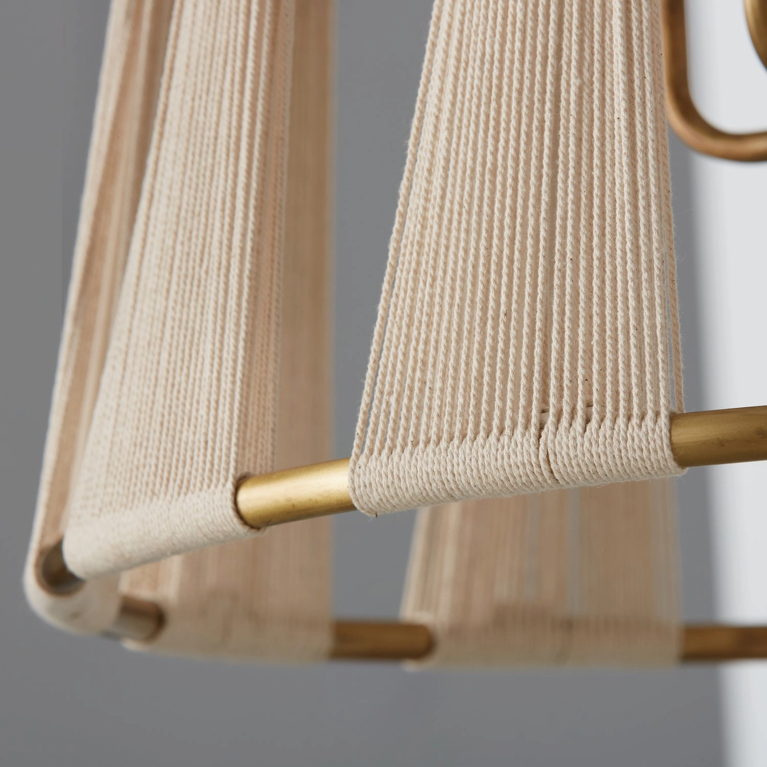 Bianca Four Light Foyer Bleached Natural Rope and Patinaed Brass Ceiling Light Fixtures on sale