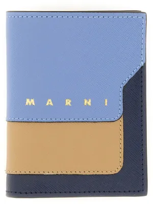 Bifold Wallet With Textured Leather Panels