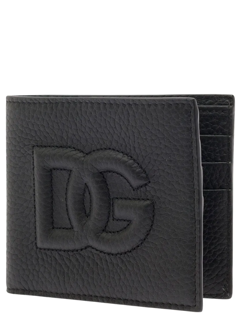 Black Bifold Wallet With Quilted Leather
