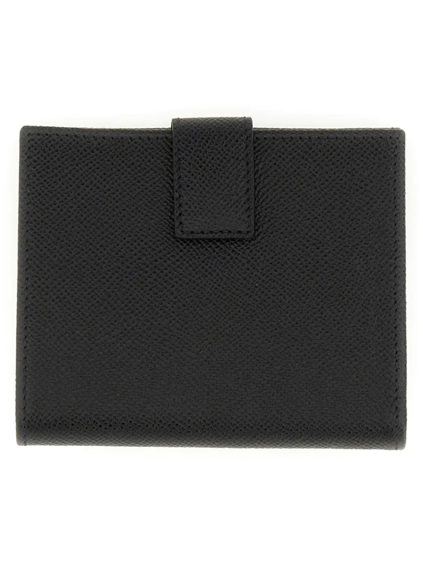 Black Calf Leather Gancini Wallet