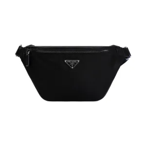 Black Re-Nylon Belt Bag With Logo