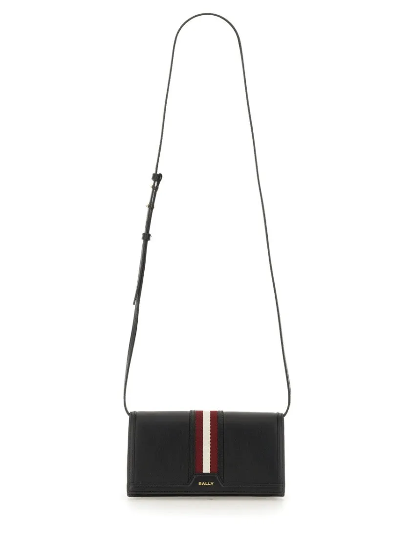 Black Wallet With Shoulder Strap