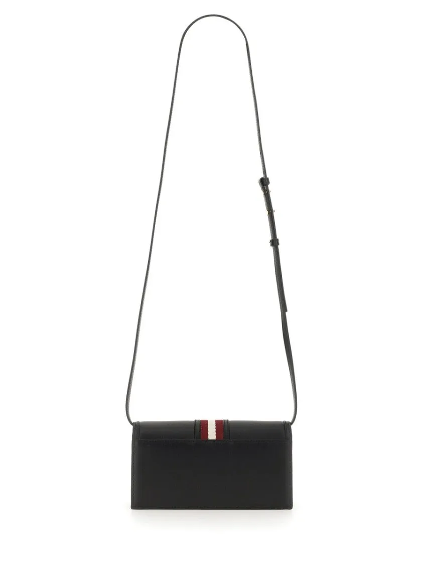 Black Wallet With Shoulder Strap