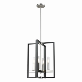 Blairmore Four Light Foyer Pendant Satin Nickel/Graphite w/Clear Glass Ceiling Lights Lighting discount price