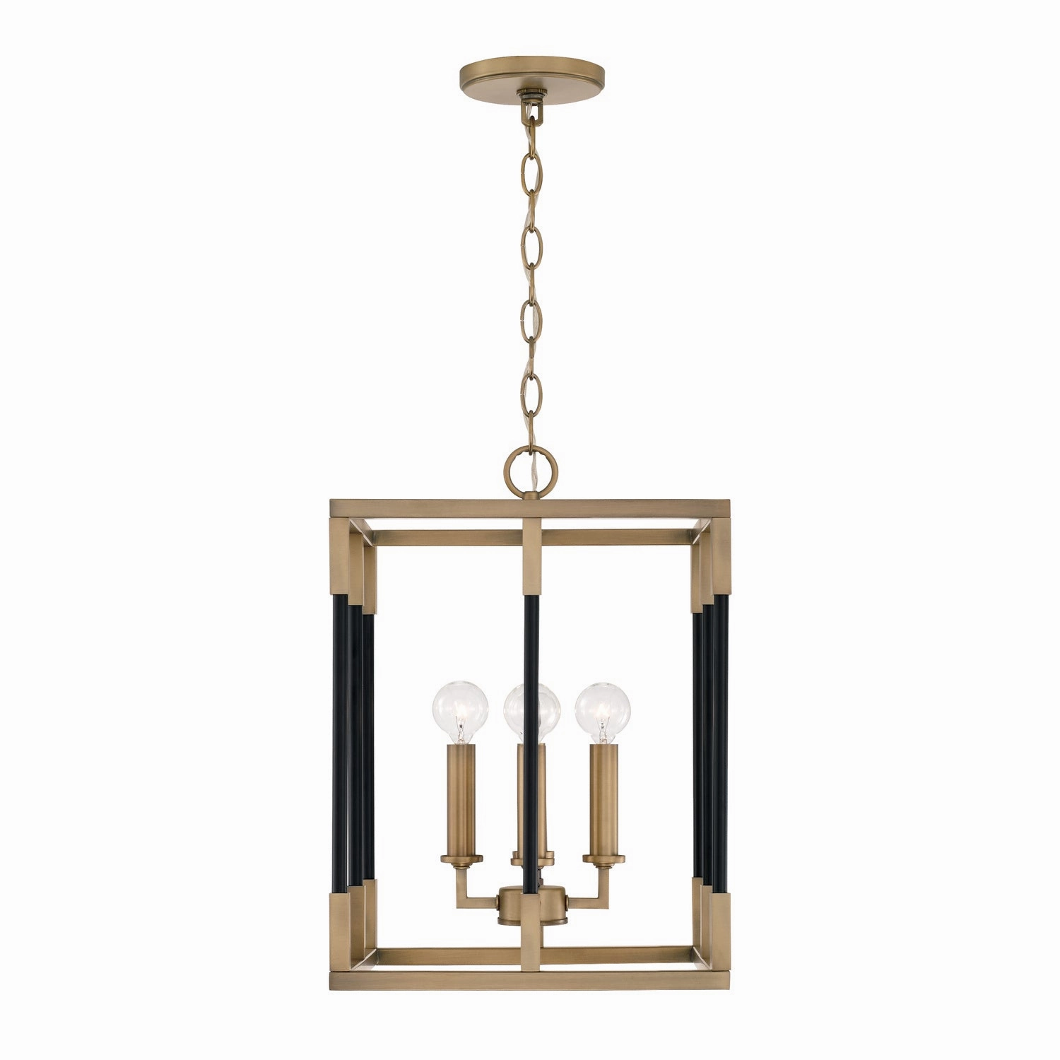 Bleeker Four Light Foyer Aged Brass and Black Ceiling Lights Lighting free shipping