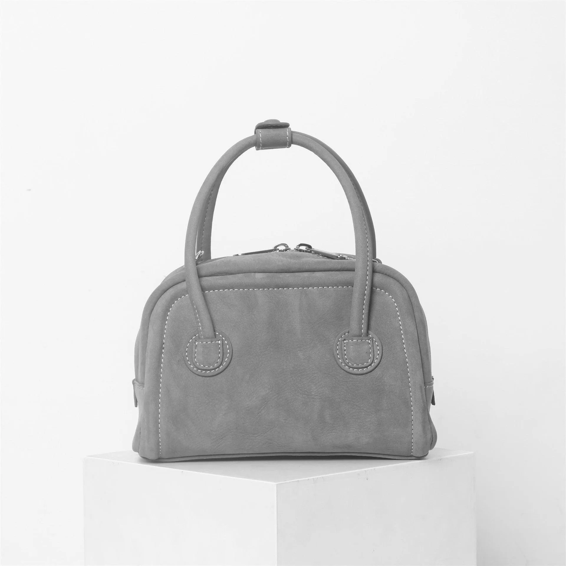 Boston Mini Cowhide Suede Square Shoulder Bag