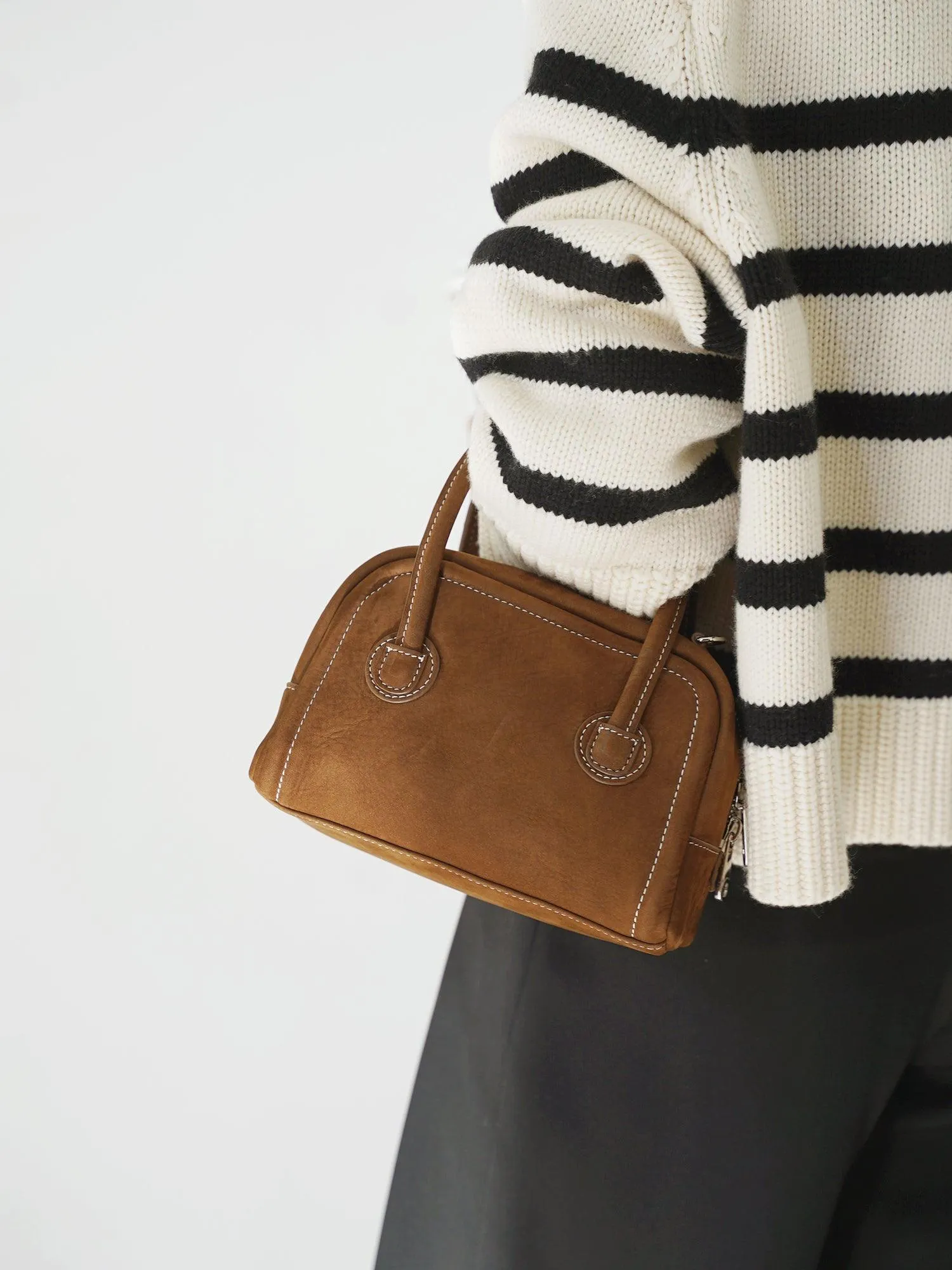 Boston Mini Cowhide Suede Square Shoulder Bag