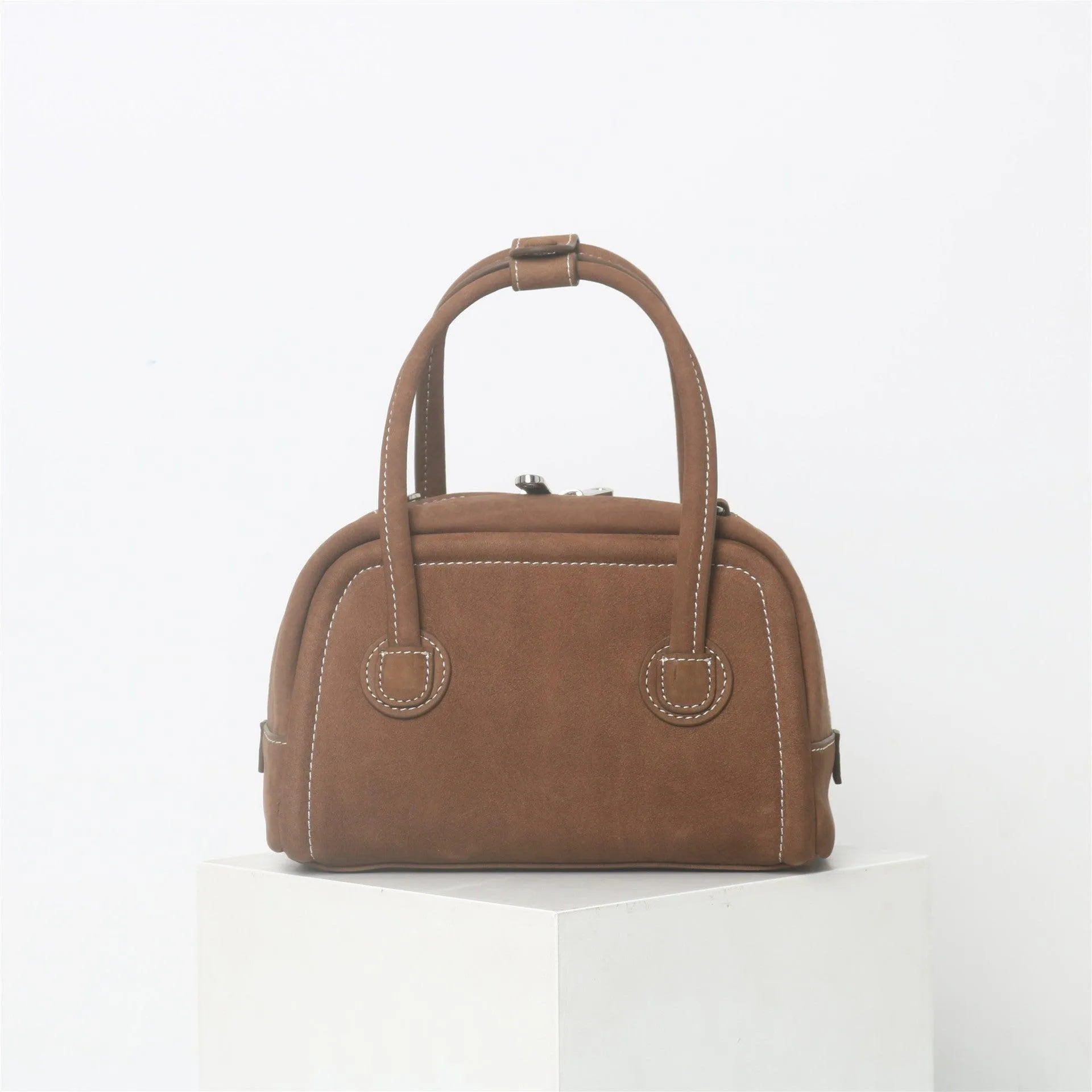Boston Mini Cowhide Suede Square Shoulder Bag