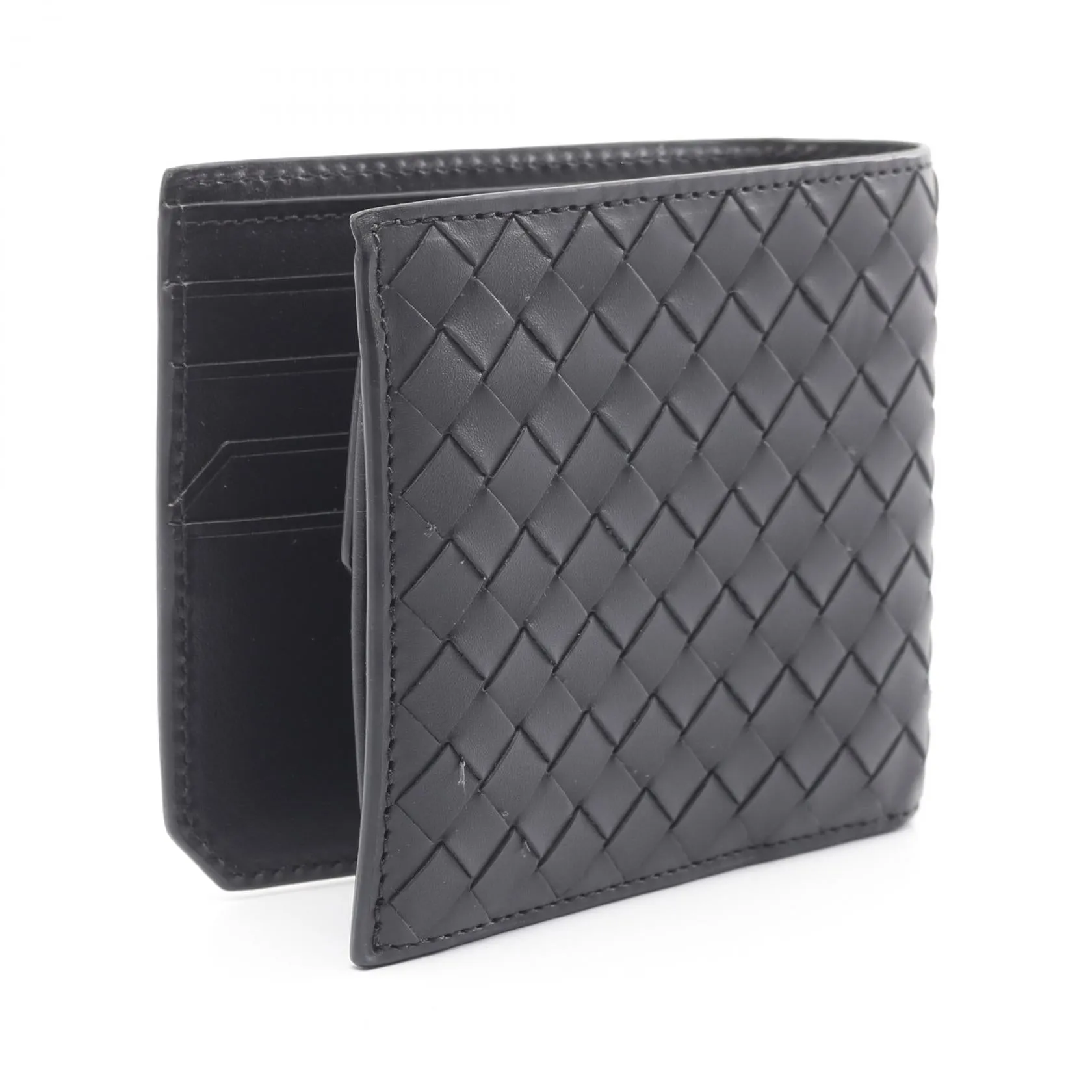 Bottega Veneta Intrecciato Leather Bifold Wallet Black
