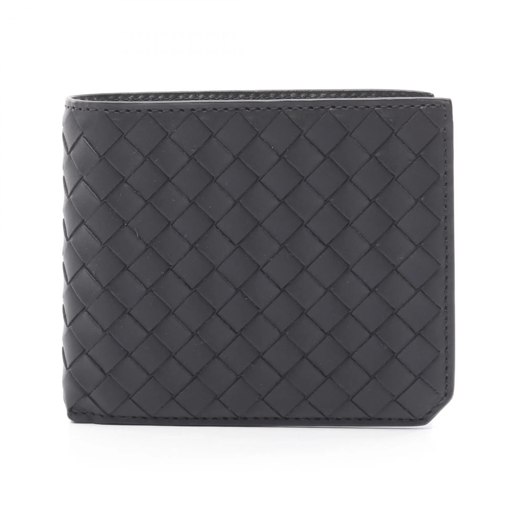 Bottega Veneta Intrecciato Leather Bifold Wallet Black