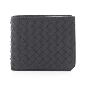 Bottega Veneta Intrecciato Leather Bifold Wallet Black
