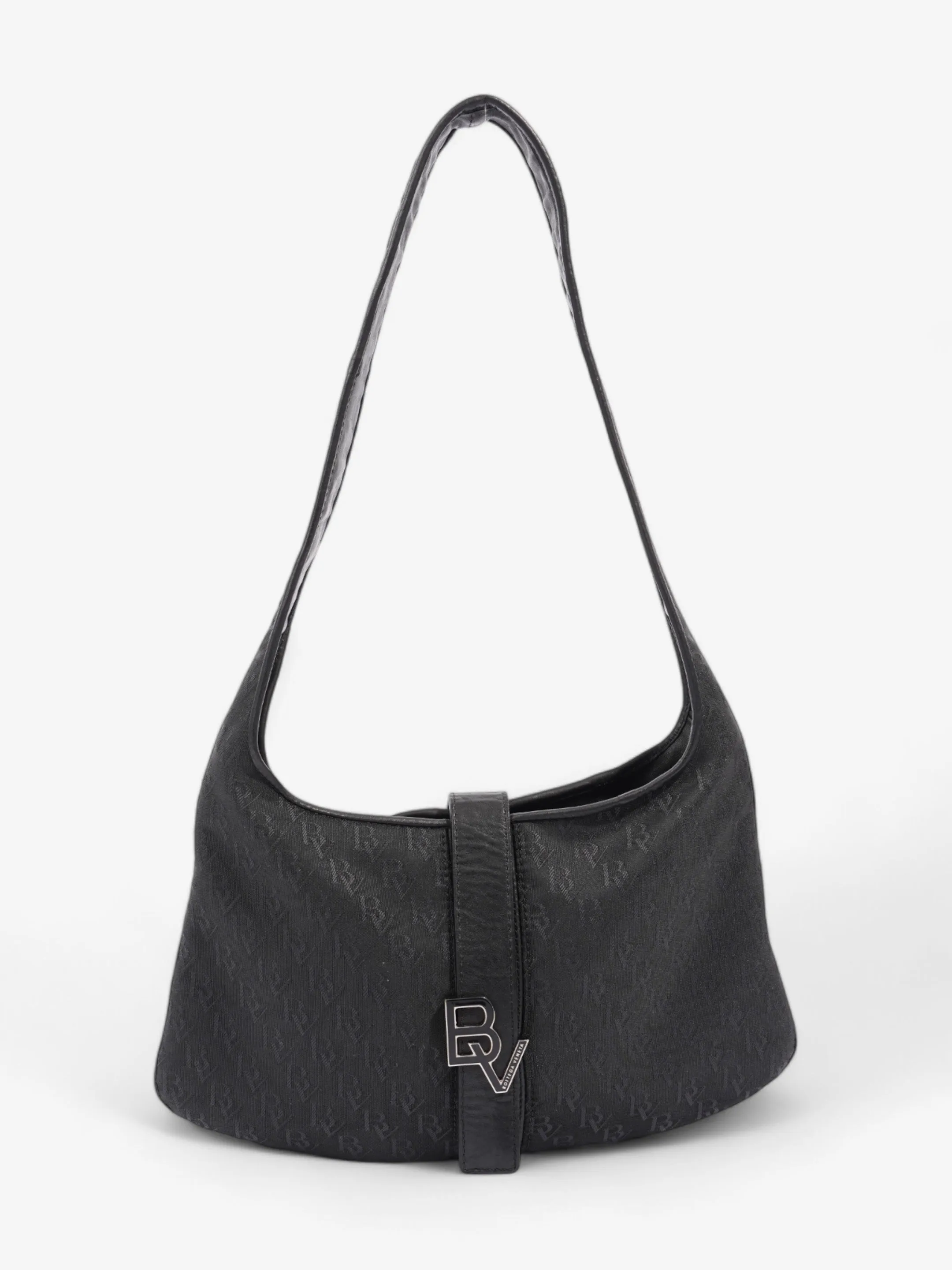 Bottega Veneta Montaigne Shoulder Bag Black Canvas