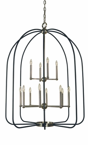 Boulevard 12 Light Chandelier Polished Nickel w/Matte Black Ceiling Lights Lighting discount price