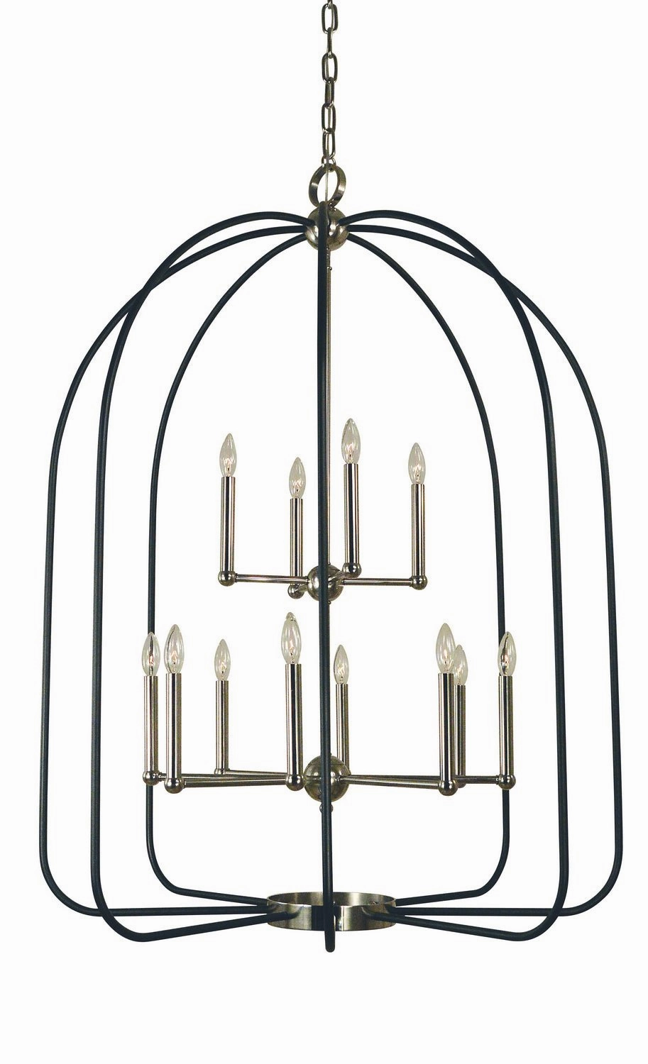 Boulevard 12 Light Chandelier Polished Nickel w/Matte Black Ceiling Lights Lighting discount price
