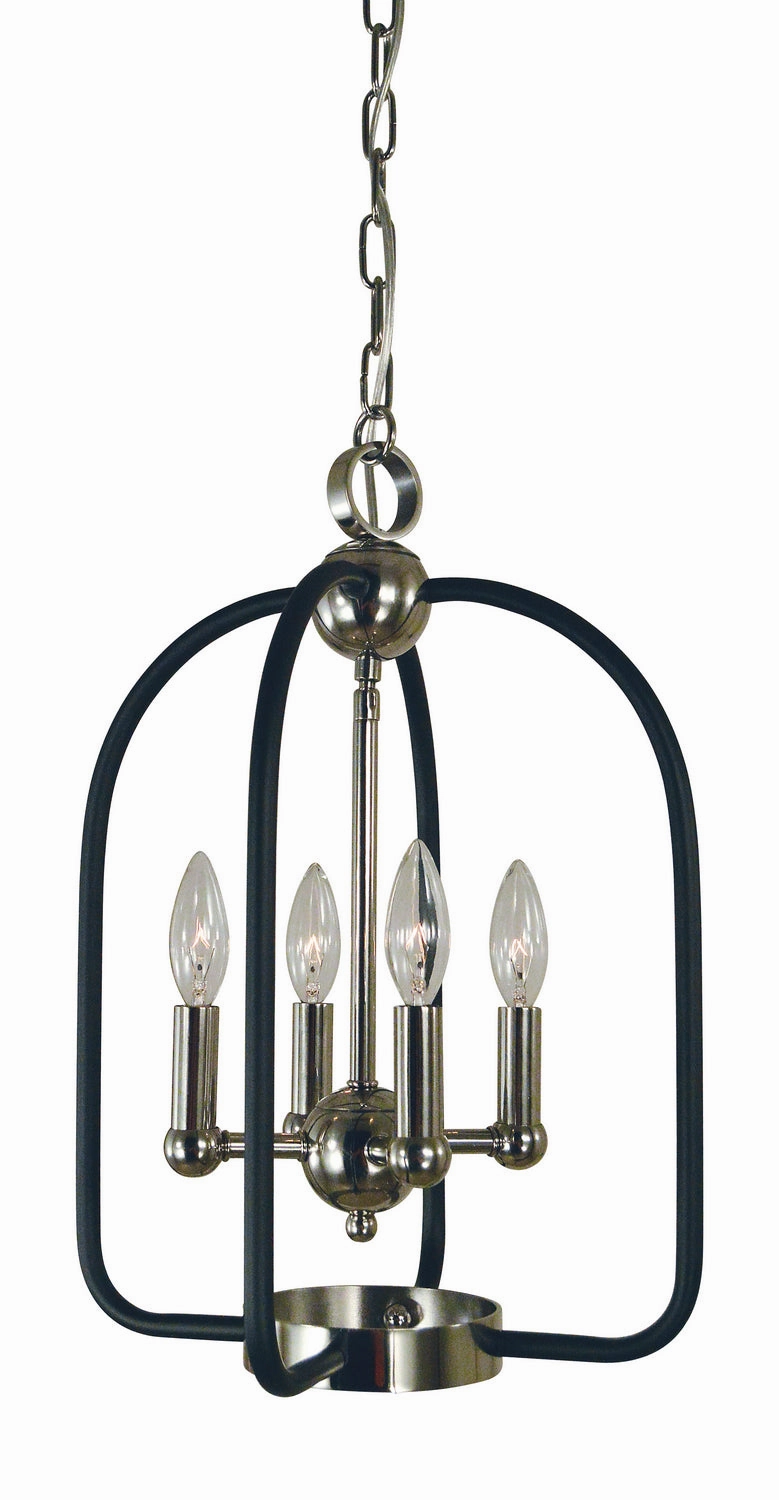 Boulevard Four Light Chandelier Polished Nickel w/Matte Black Ceiling Lights Lighting discount price