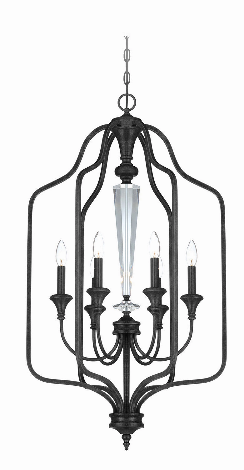 Boulevard Six Light Foyer Chandelier Mocha Bronze Silver Wash Ceiling Lights Lighting cheap deals