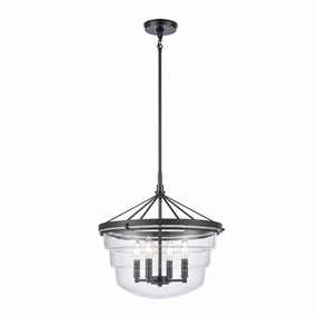 Boyer Four Light Pendant Matte Black Ceiling Lights Lighting outlet store