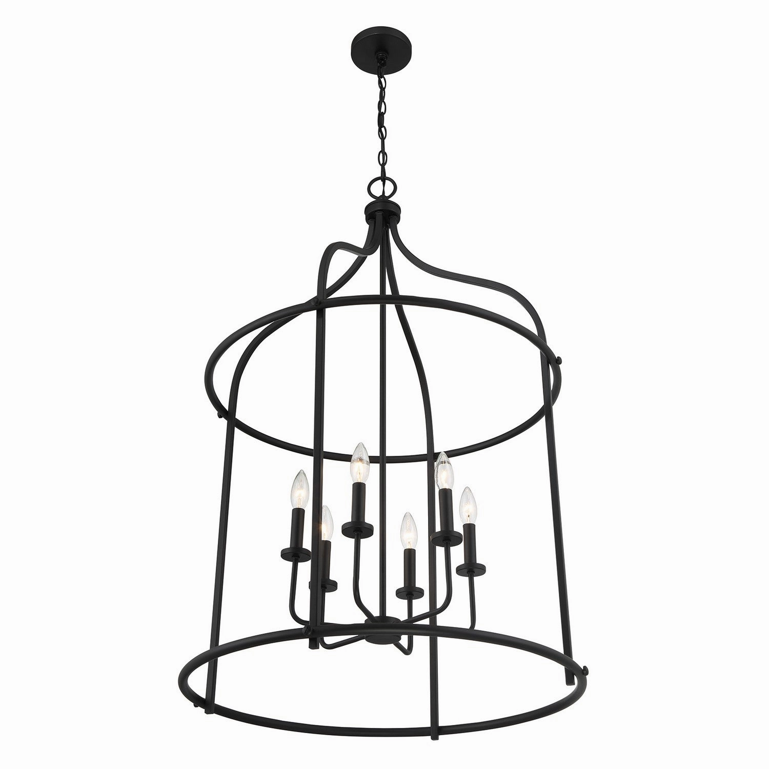 Brookstone Six Light Pendant Matte Black Cheap Ceiling Lights available