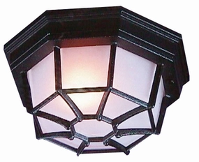 Bulkheads Octagonal Cast One Light Flushmount Textured Black Outdoor Ceiling Mount Lighting special offer