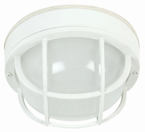 Bulkheads Oval and Round One Light Flushmount Textured White Outdoor Ceiling Mount Lighting special offer