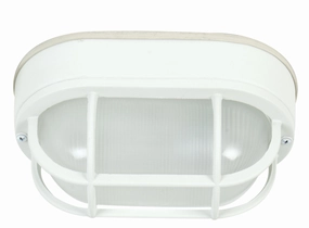 Bulkheads Oval and Round One Light Flushmount Textured White Outdoor Ceiling Mount Lighting special offer