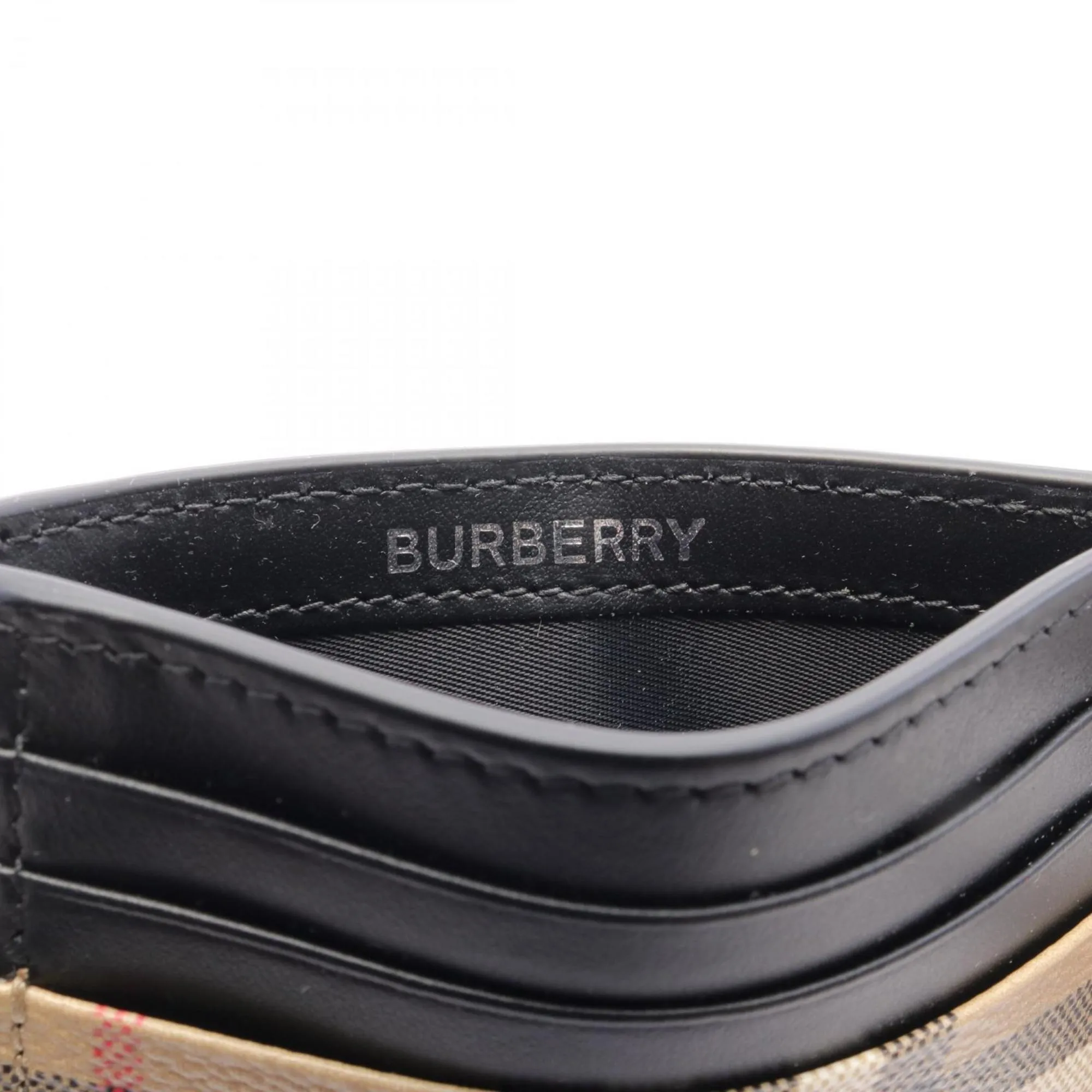Burberry    Coated Canvas Leather Card Case