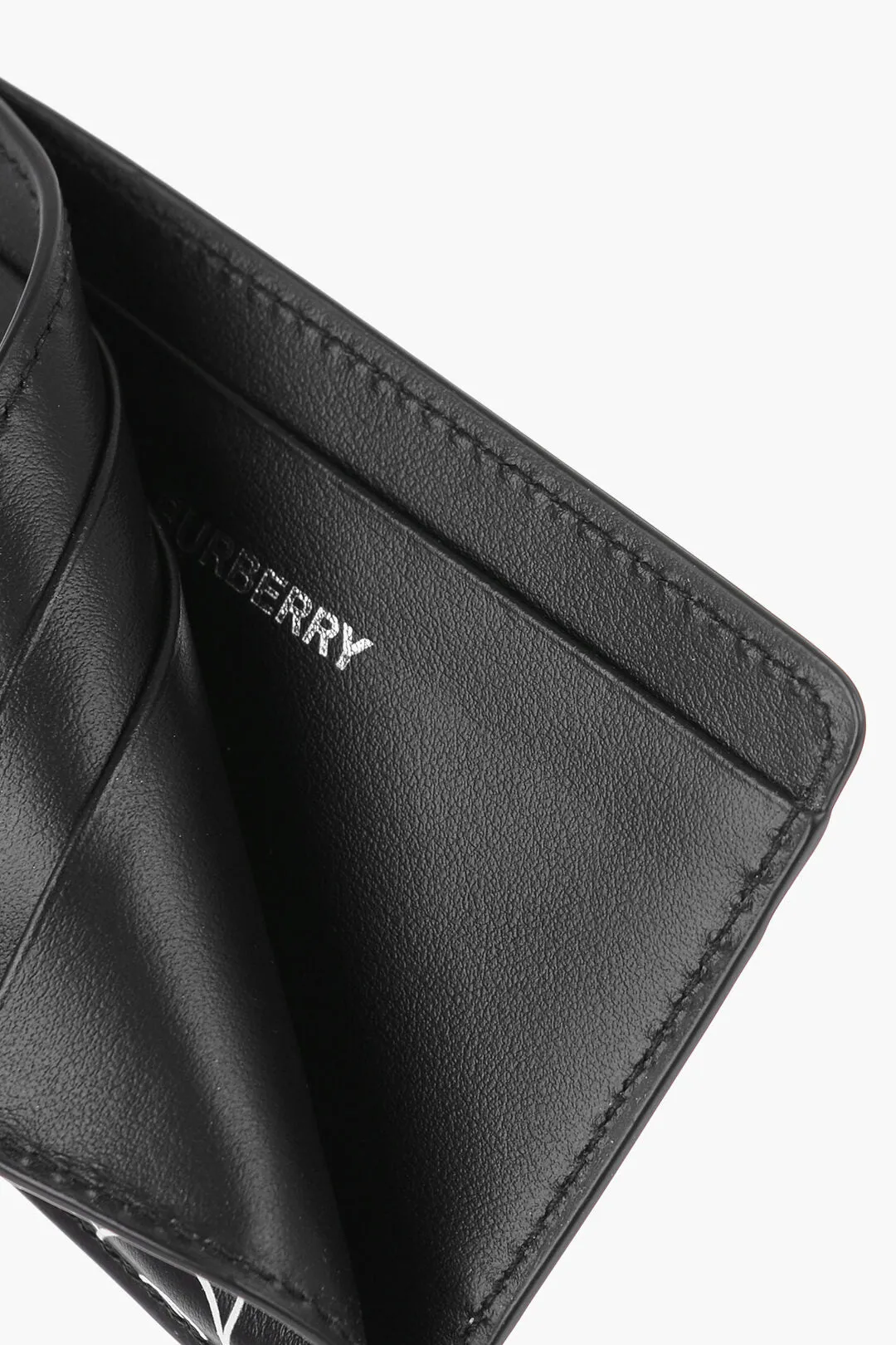 Burberry Leather Kier Card Holder With Monogram