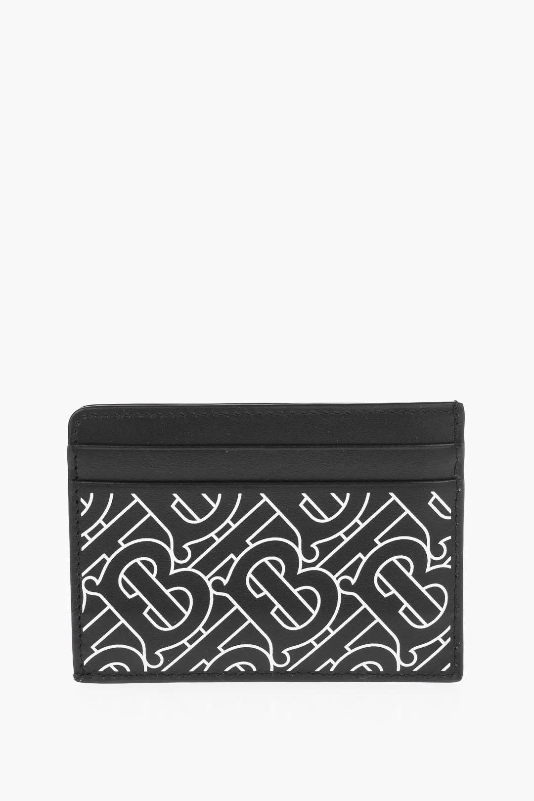 Burberry Leather Kier Card Holder With Monogram