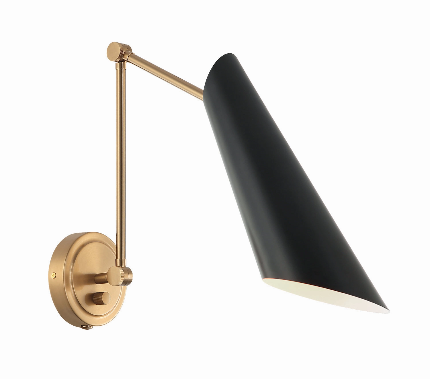 Butera One Light Wall Sconce Aged Gold Brass / Black Wall Lights for decor discount
