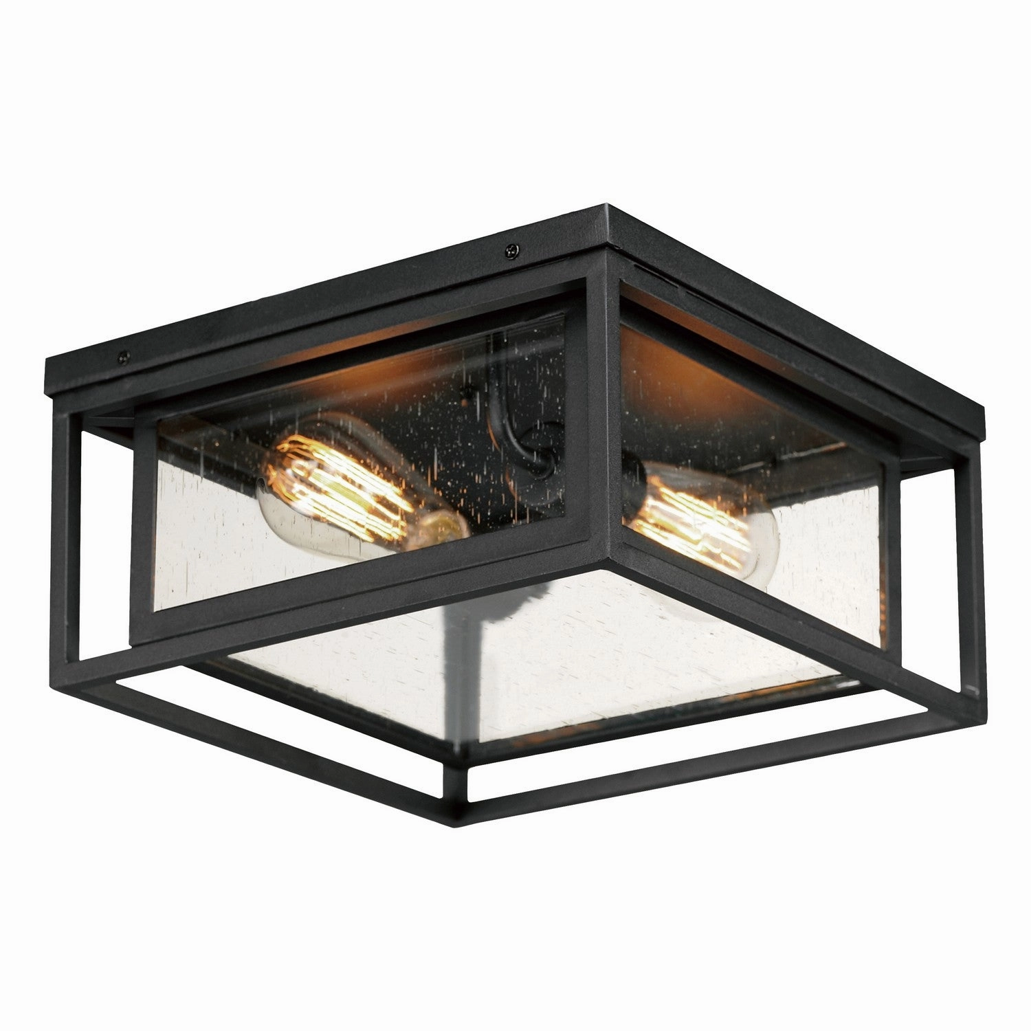 Cabana VX Two Light Flush Mount Black Outdoor Ceiling Mount Lighting flash sale