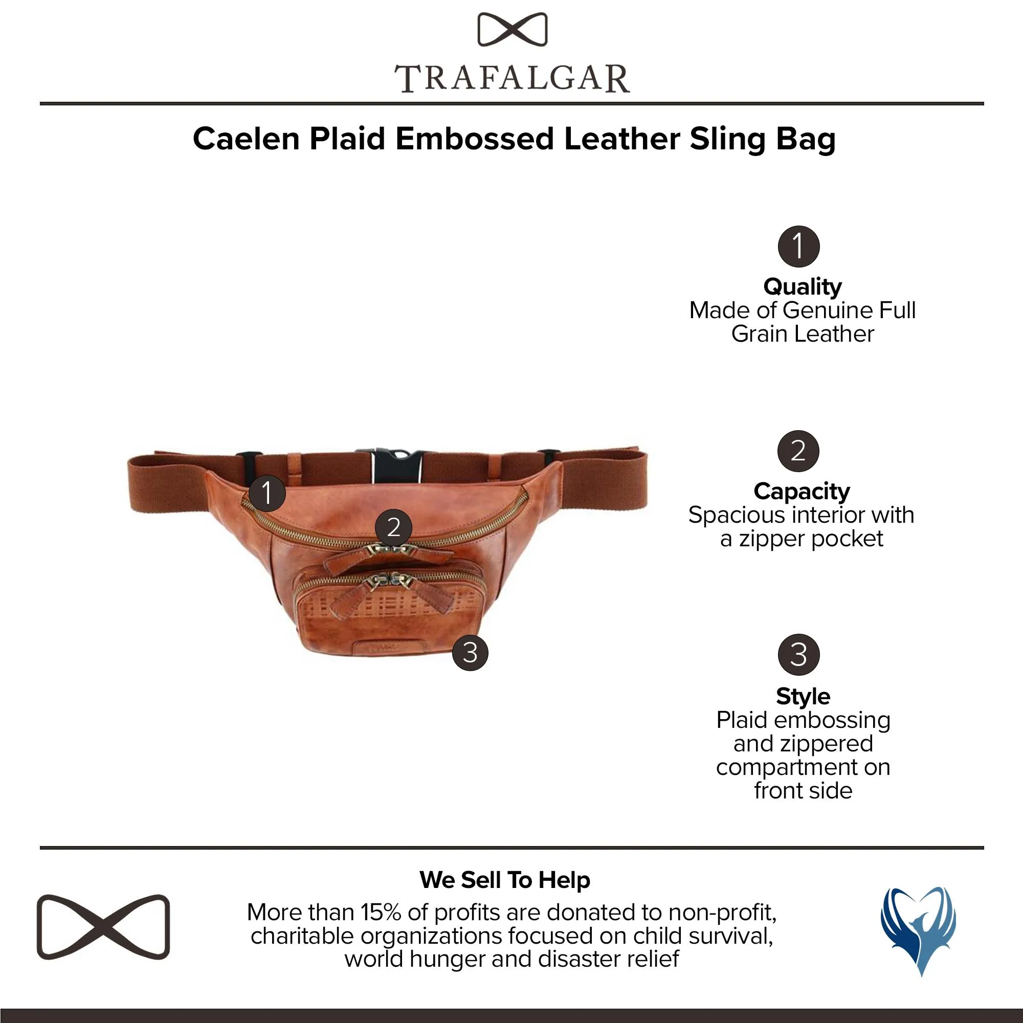 Caelen Leather Adjustable Waist Pack Sling Bag
