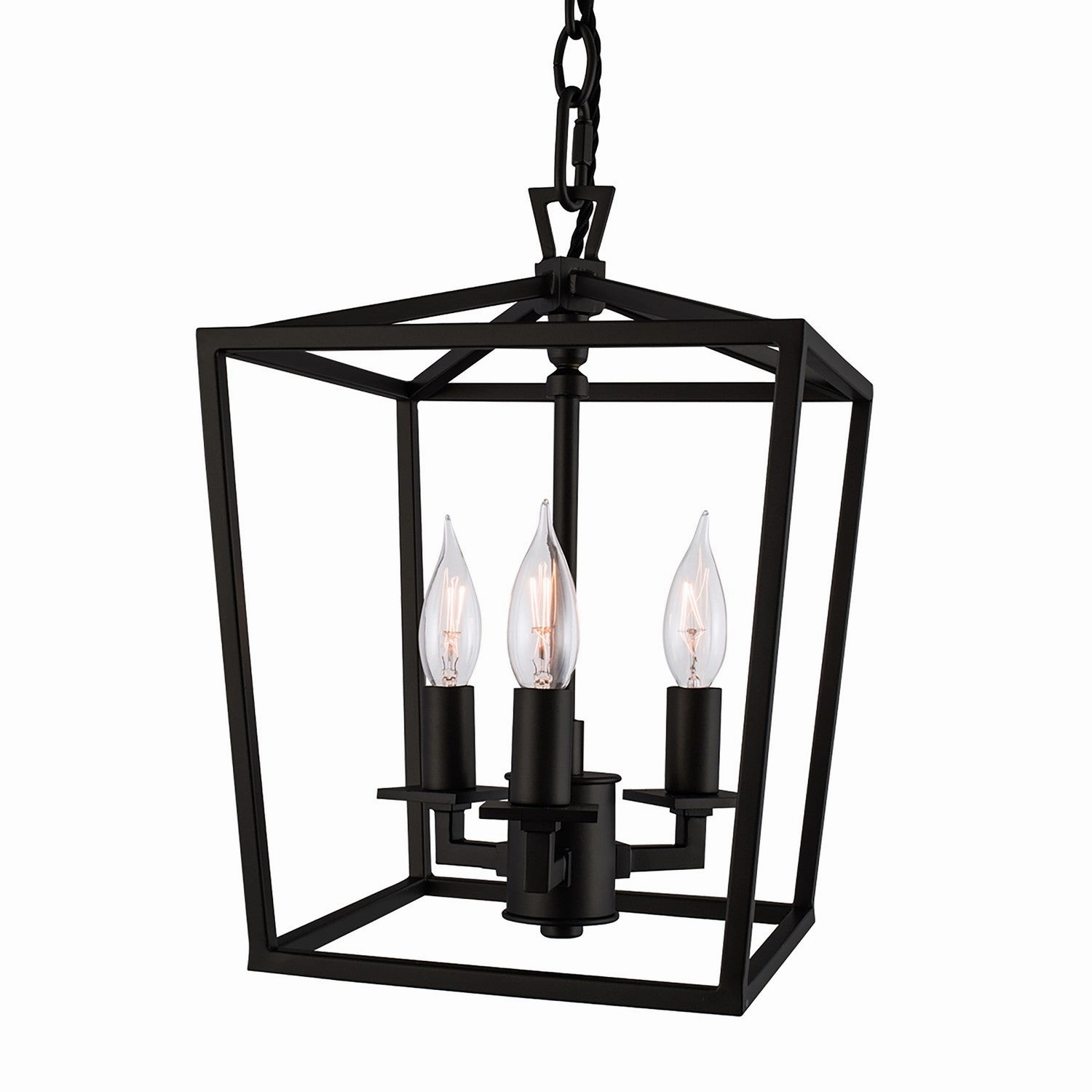 Cage Three Light Pendant Matte Black Ceiling Lights Lighting outlet store