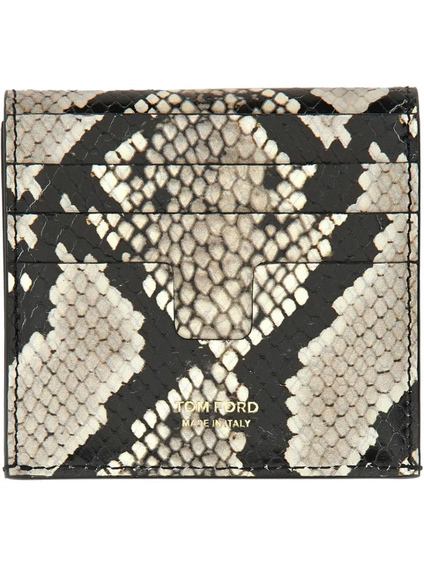 Calfskin Leather Card Holder With Design