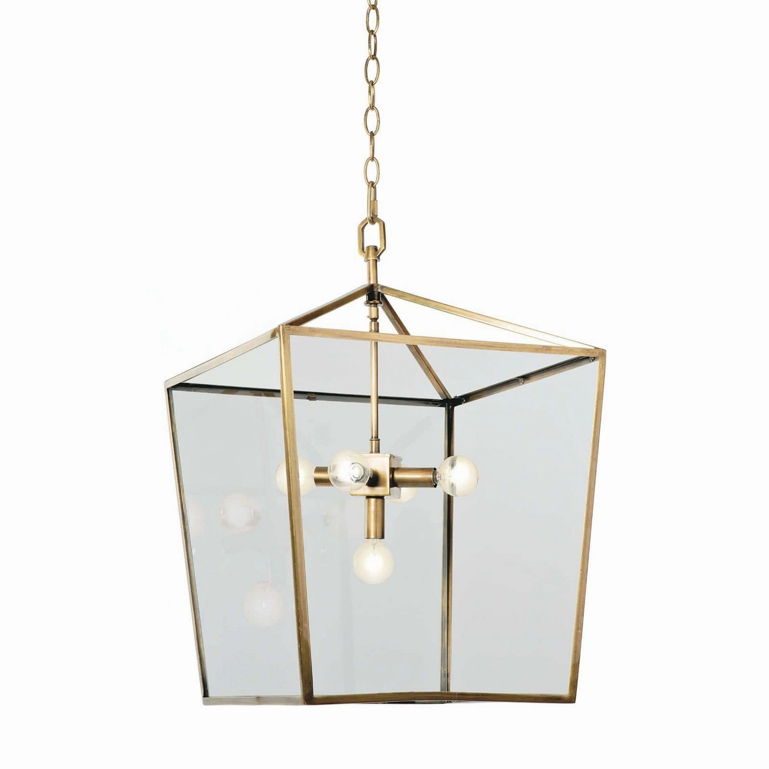 Camden Five Light Lantern Natural Brass Ceiling Light Fixtures on sale
