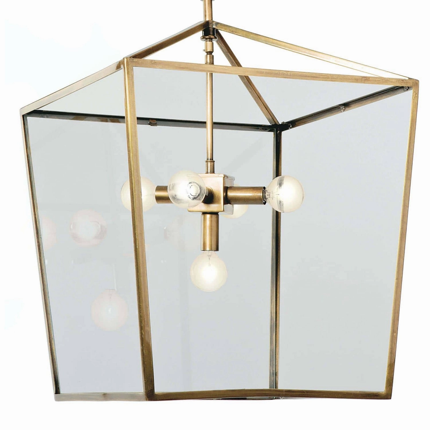 Camden Five Light Lantern Natural Brass Ceiling Light Fixtures on sale
