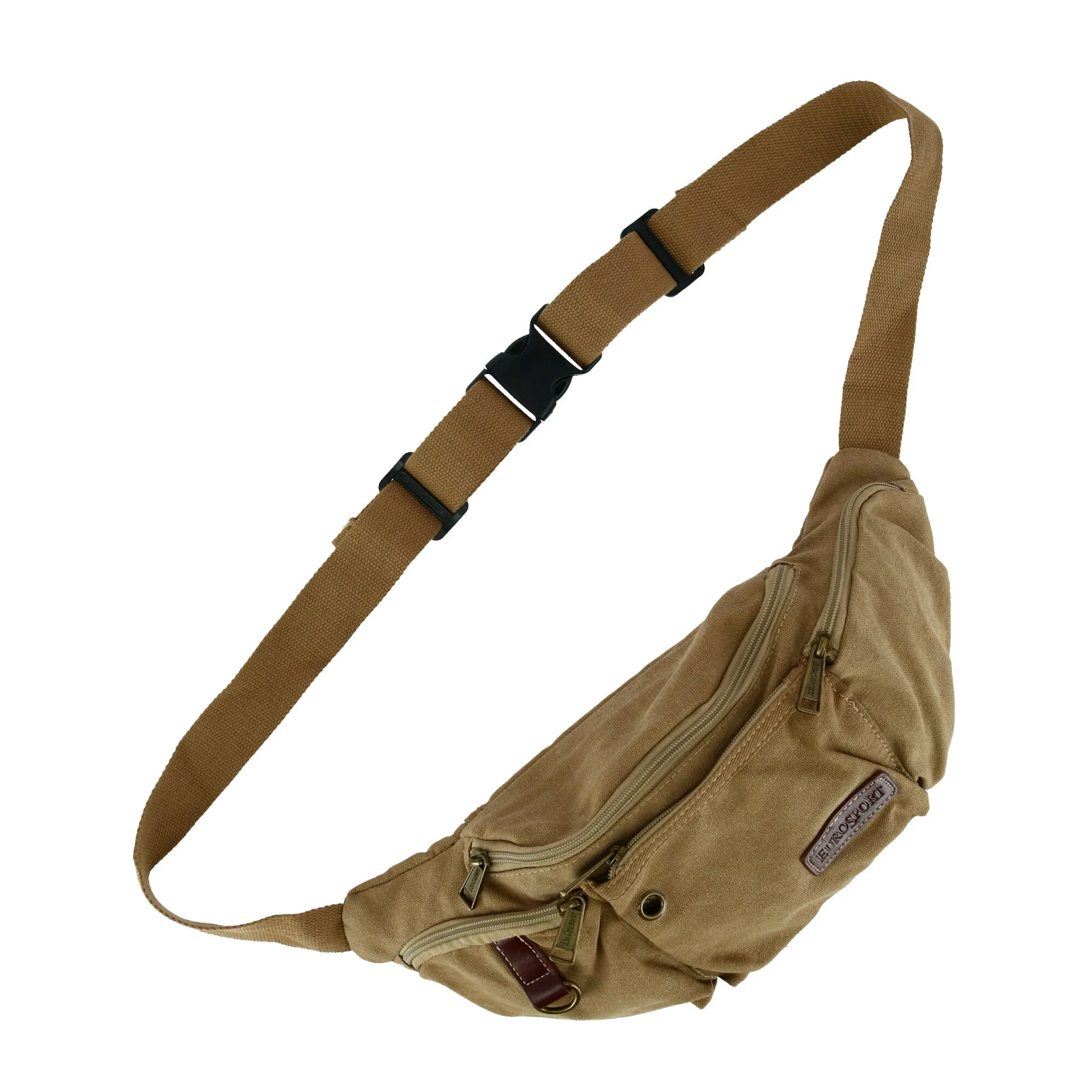 Canvas Multi Pocket Crossbody Fanny Waist Pack