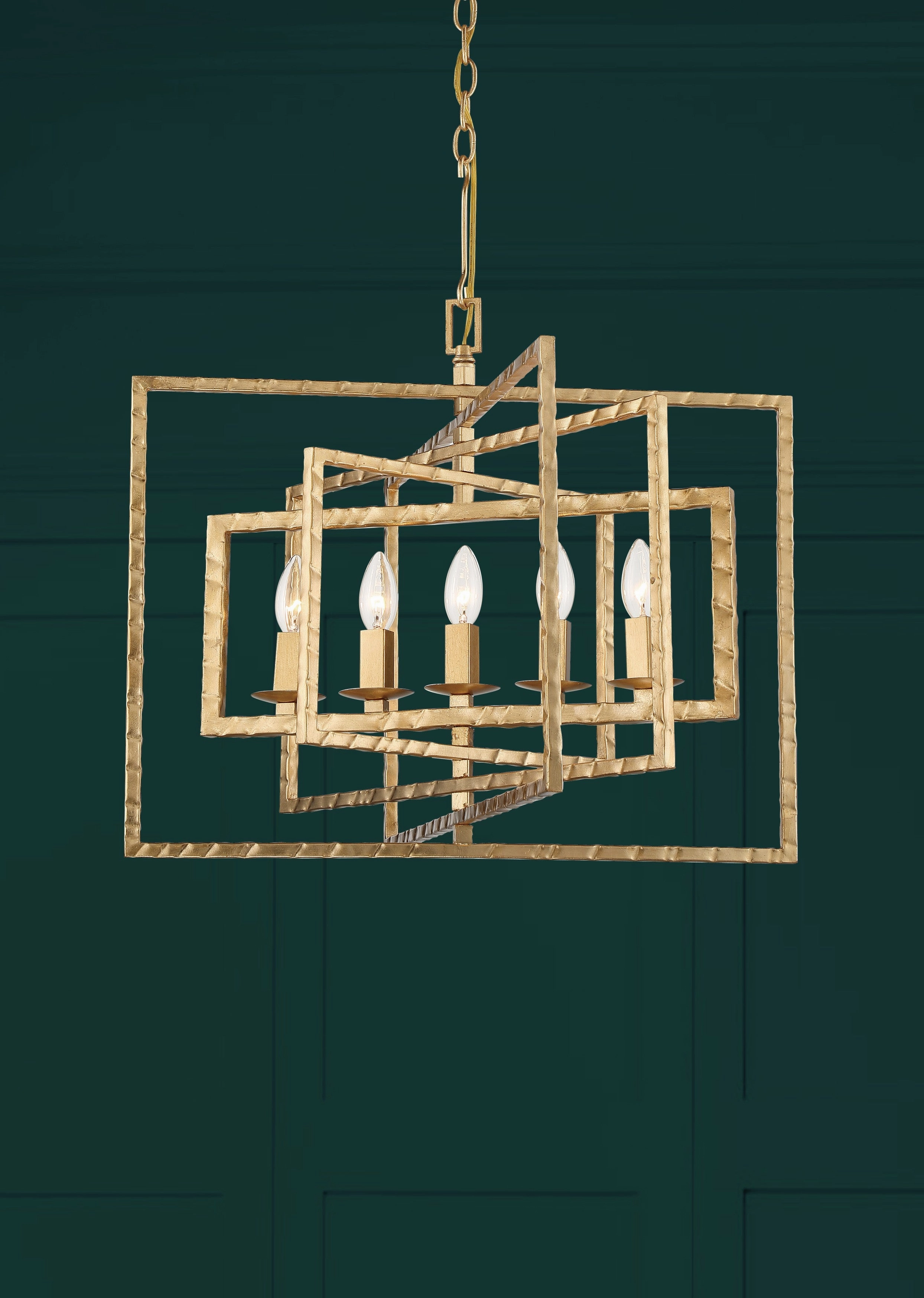 Capri Five Light Chandelier Antique Gold Designer Ceiling Lights for less
