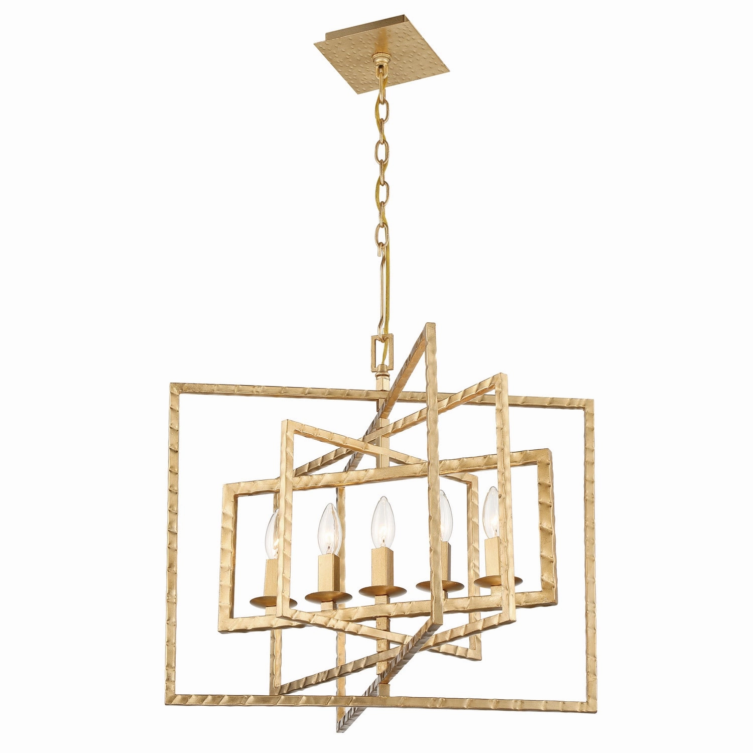 Capri Five Light Chandelier Antique Gold Designer Ceiling Lights for less
