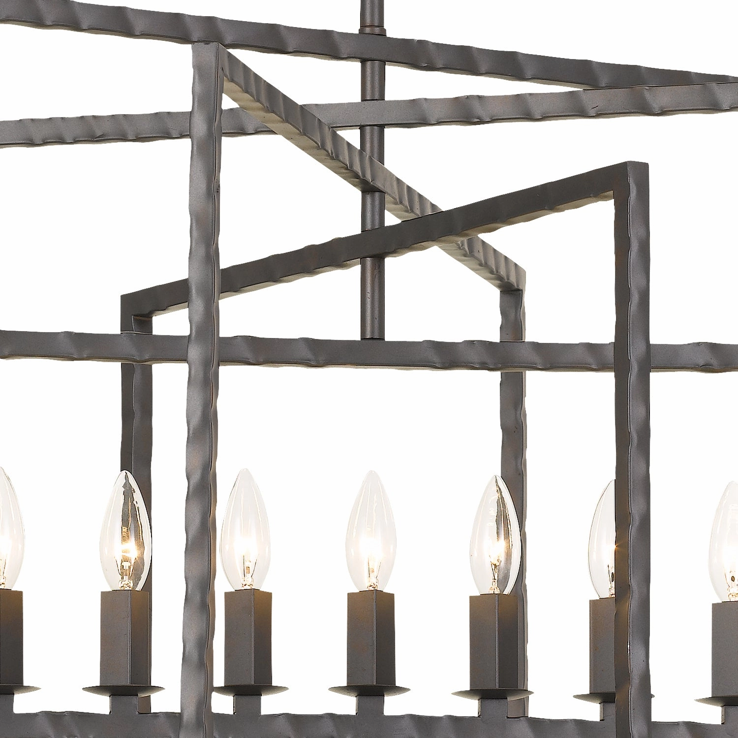 Capri Nine Light Chandelier Raw Steel Designer Ceiling Lights for less