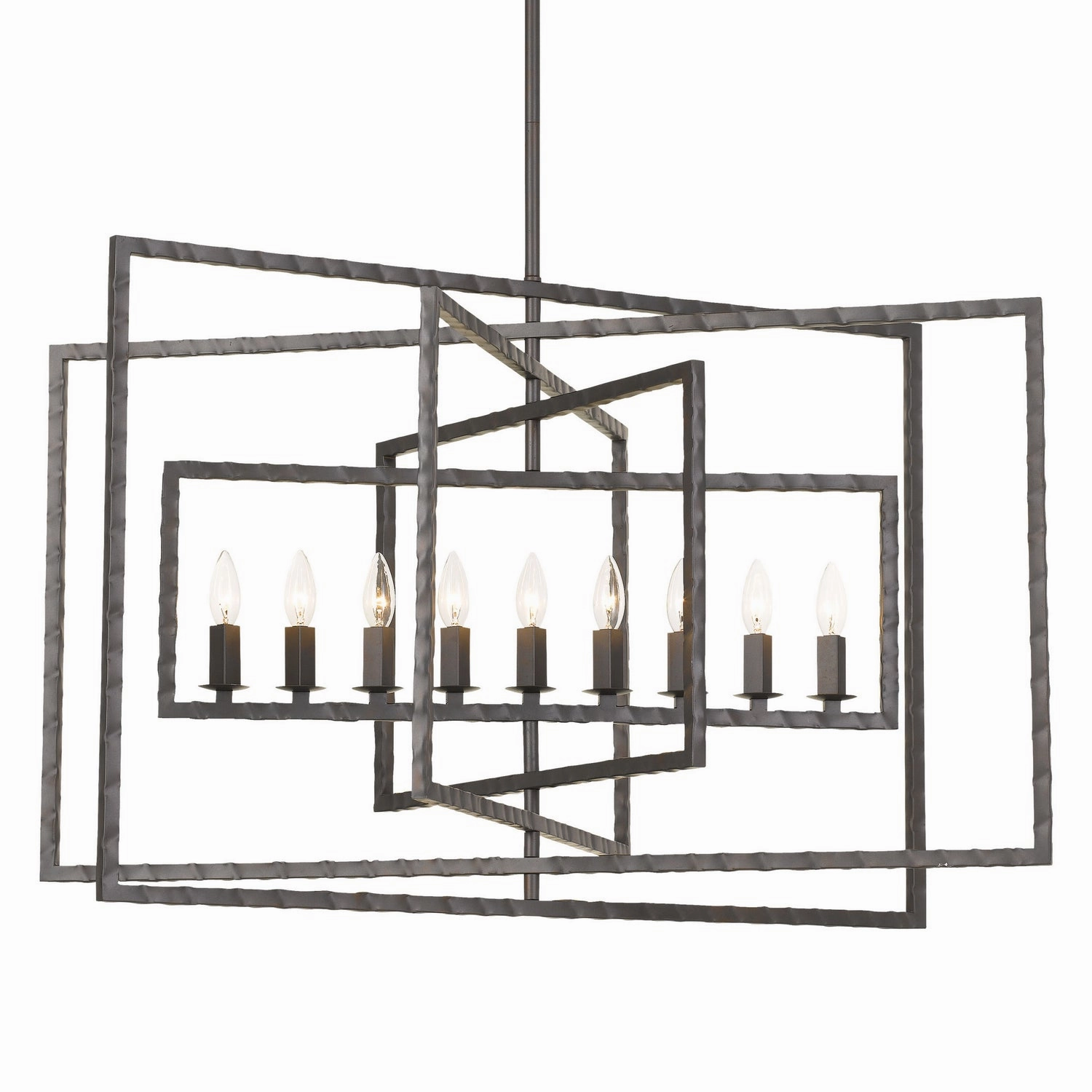 Capri Nine Light Chandelier Raw Steel Ceiling Lights Lighting outlet store